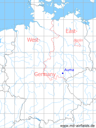 Karte mit Lage Auma - ehemalige DDR-Unternehmen, DDR