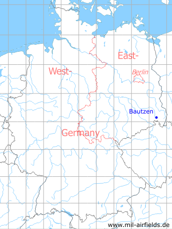 Karte mit Lage Bautzen, DDR