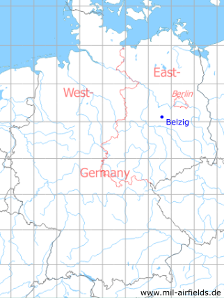 Karte mit Lage Belzig, DDR