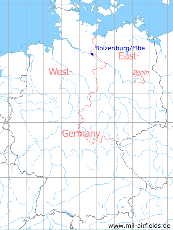 Karte mit Lage Boizenburg/Elbe, DDR