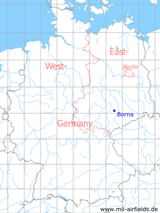 Karte mit Lage Borna, DDR