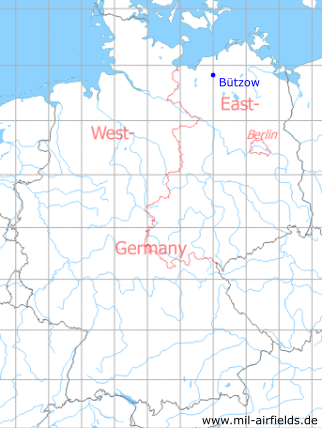 Karte mit Lage Bützow - ehemalige DDR-Unternehmen, DDR