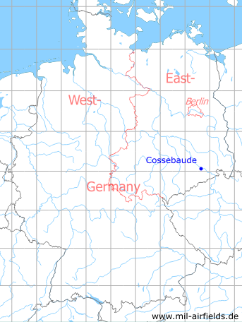 Karte mit Lage Cossebaude, DDR