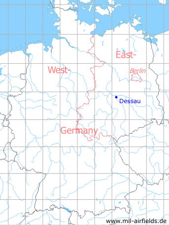 Karte mit Lage Dessau, DDR
