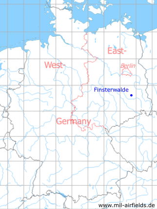 Karte mit Lage Finsterwalde, DDR