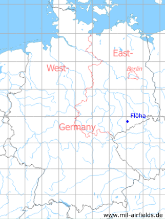Karte mit Lage Flöha, DDR
