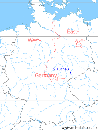 Karte mit Lage Glauchau, DDR