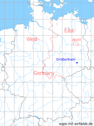 Karte mit Lage Großenhain, DDR
