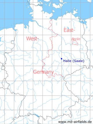 Karte mit Lage Halle (Saale), DDR