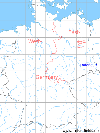 Karte mit Lage Lodenau, DDR