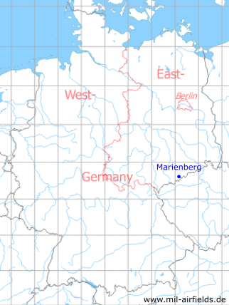 Karte mit Lage Marienberg - ehemalige DDR-Unternehmen, DDR