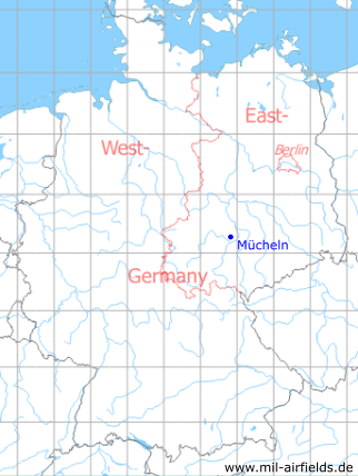 Karte mit Lage Mücheln (Geiseltal), DDR