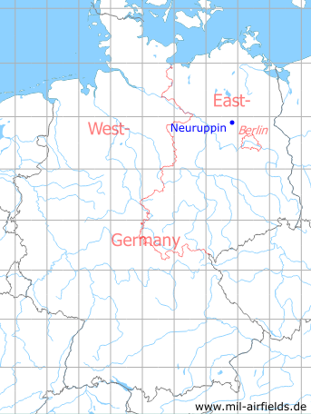 Karte mit Lage Neuruppin, DDR
