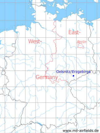 Karte mit Lage Oelsnitz/Erzgebirge, DDR