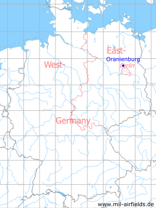 Karte mit Lage Oranienburg, DDR