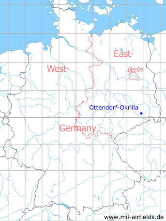 Karte mit Lage Ottendorf-Okrilla, DDR