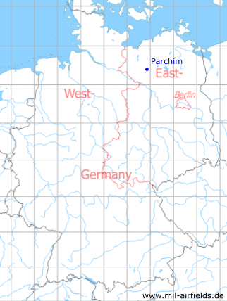 Karte mit Lage Parchim, DDR