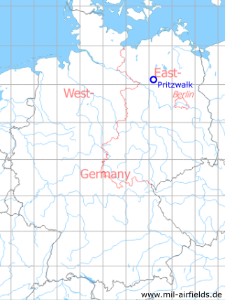 Karte mit Lage Pritzwalk, DDR