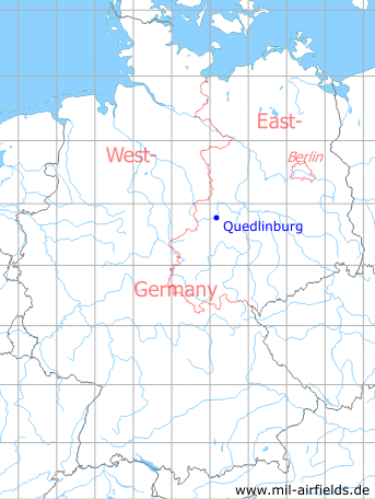 Karte mit Lage Quedlinburg, DDR