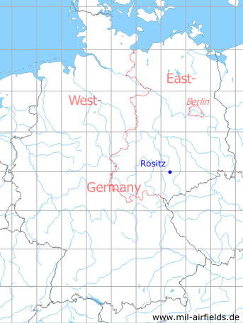 Karte mit Lage Rositz, DDR