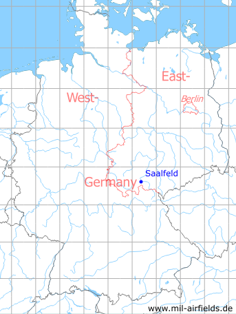 Karte mit Lage Saalfeld, DDR
