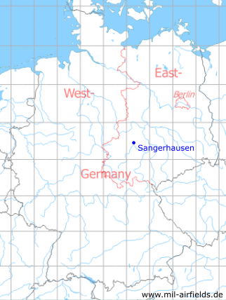 Karte mit Lage Sangerhausen, DDR