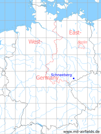 Karte mit Lage Schneeberg (Erzgebirge), DDR