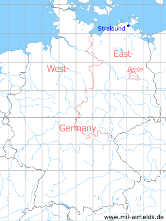 Karte mit Lage Stralsund, DDR
