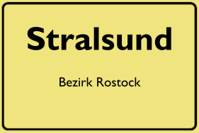 Ortsschild Stralsund, DDR
