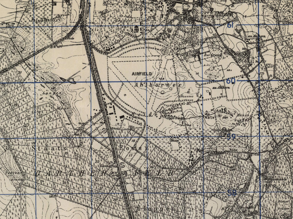 Ahlhorn Air Base on a US map from 1951