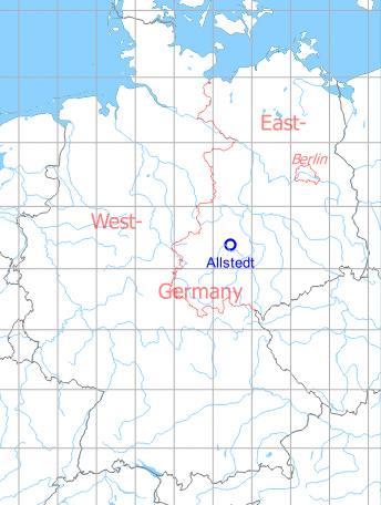 Map with location of Allstedt Air Base