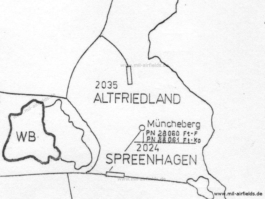 Altfriedland auf einer Karte 