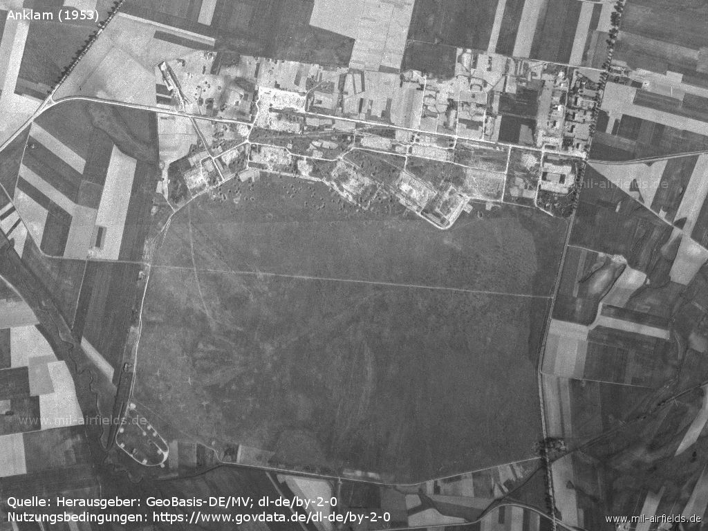 Aerial picture of Anklam Airfield, GDR 1953