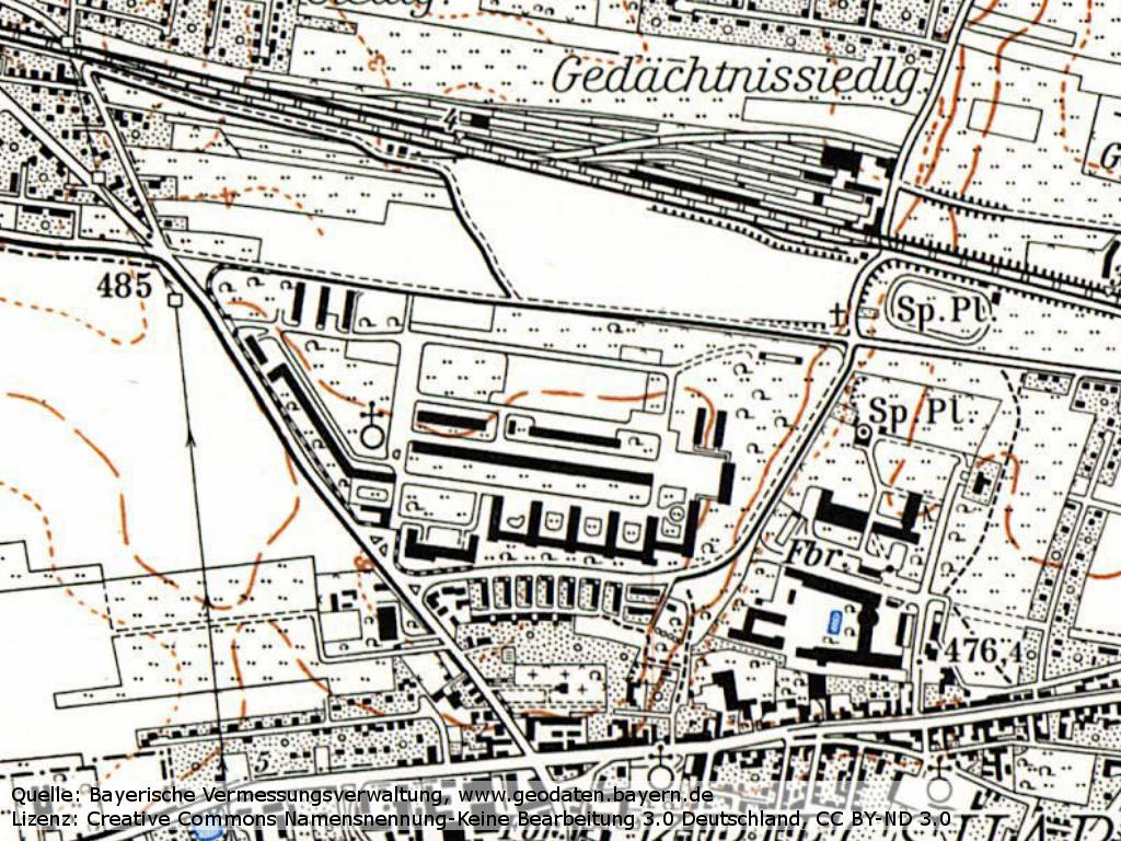 Topographic map Augsburg, 1964