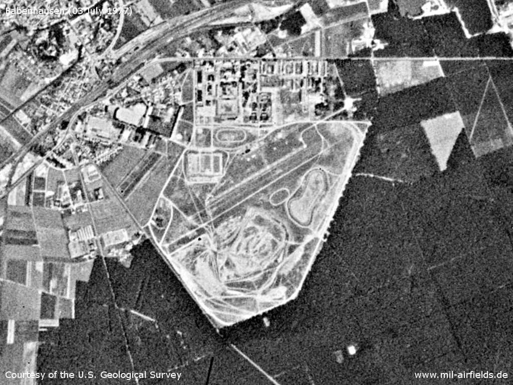 Army-Flugplatz Babenhausen auf einem Satellitenbild 1977
