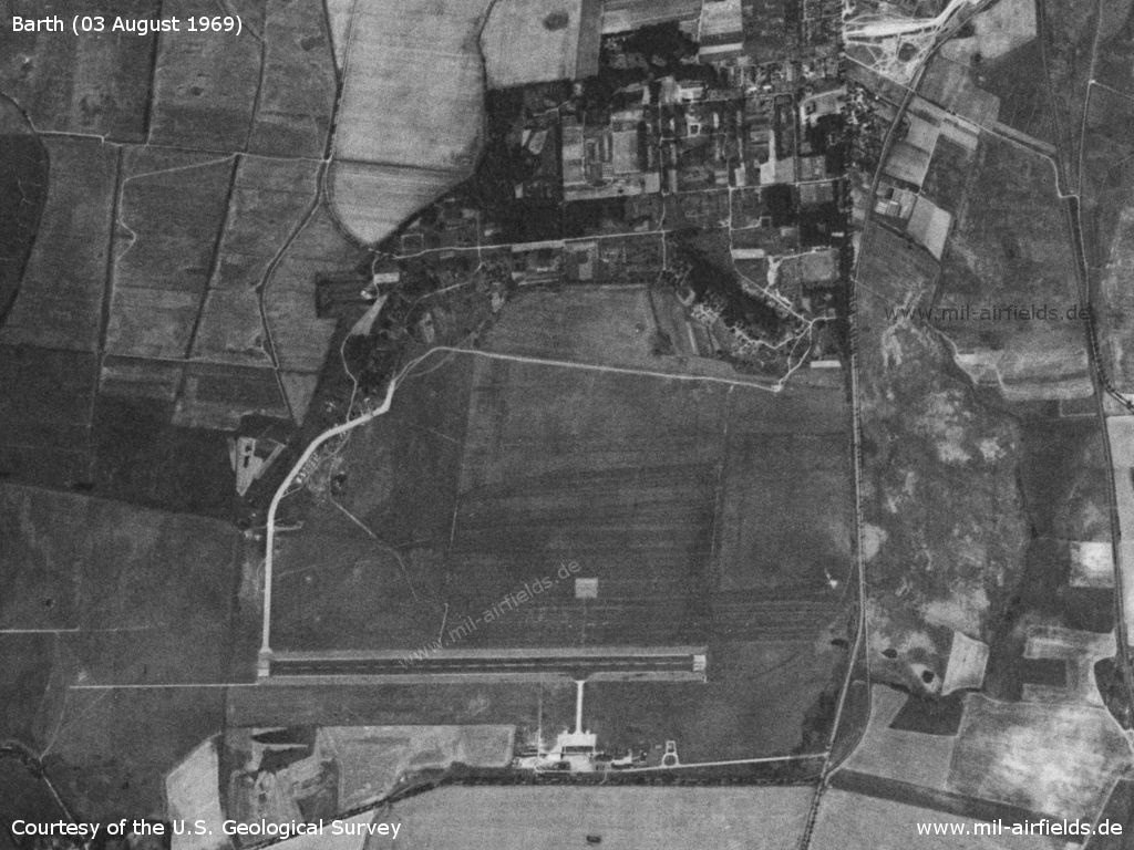 Barth Airport, Germany, on a US satellite image 1969