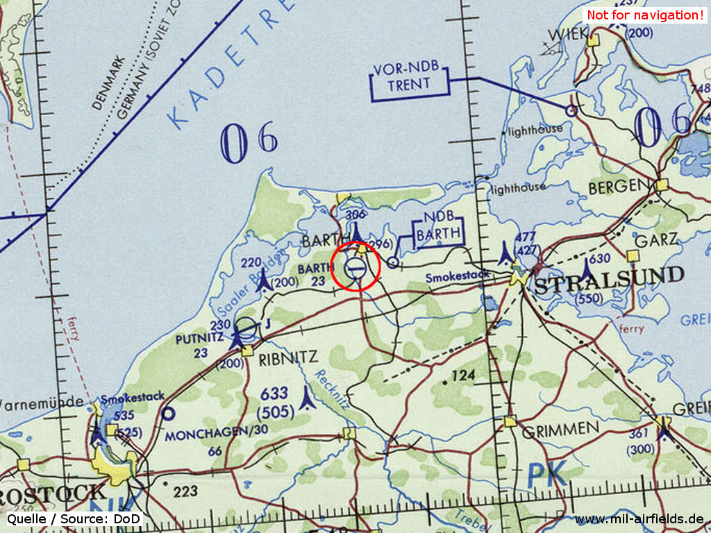 Barth Airport on a US map 1972