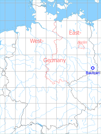 Map with location of Bautzen Air Base, Germany