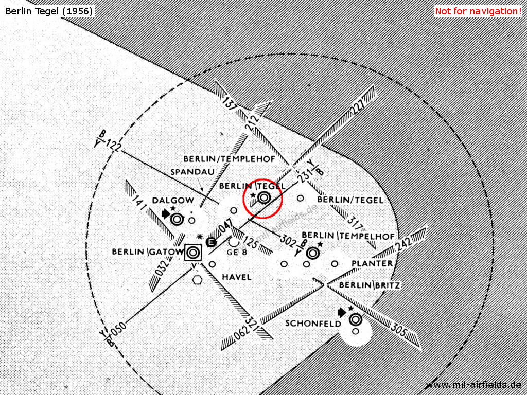 Karte Luftraum Berliner Kontrollzone 1956