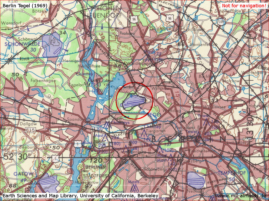 Karte der Flugplätze Berlin 1969