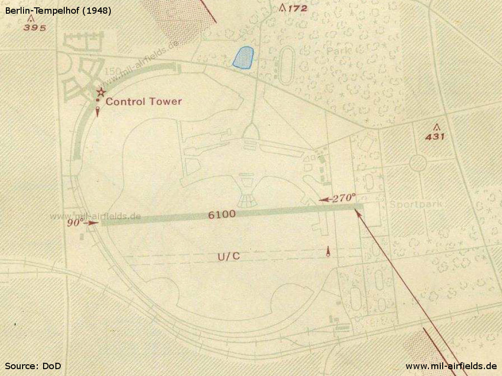 Flugplatz-Karte aus dem September 1948 Luftbrücke