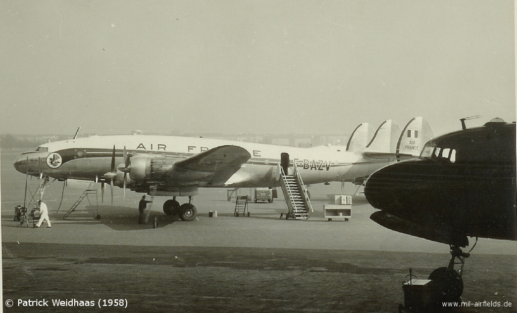 Air France Lockheed L-749A Constellation F-BAZV at Berlin-Tempelhof in April 1958
