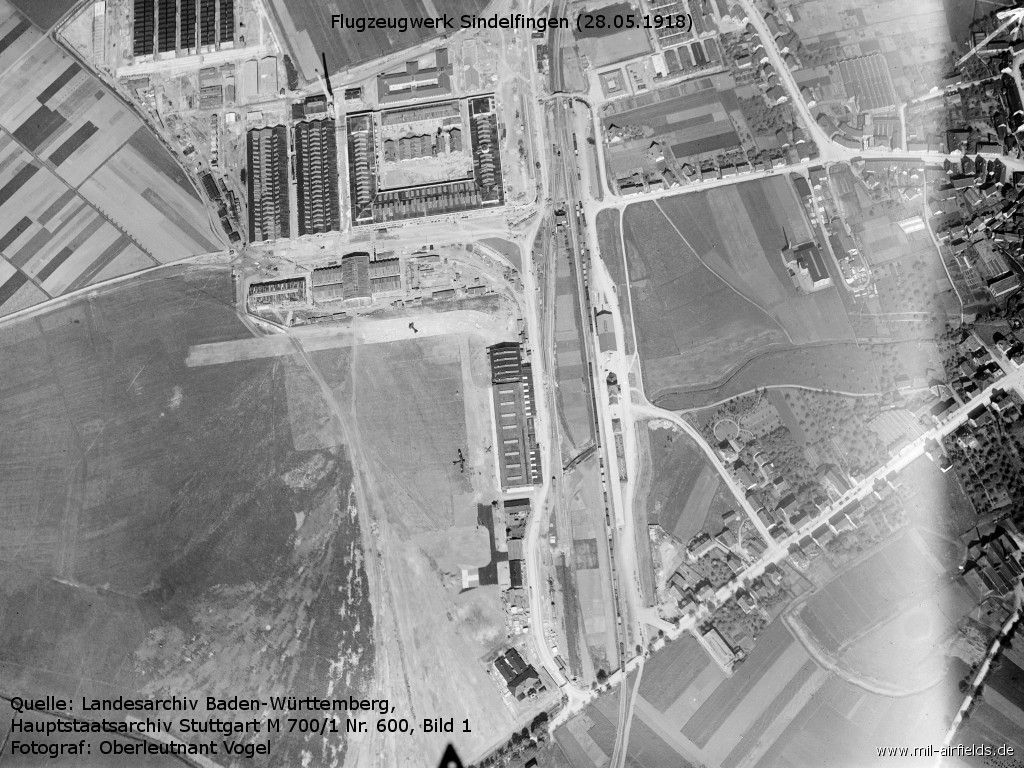 Luftbild Flugzeugwerk Sindelfingen 1918