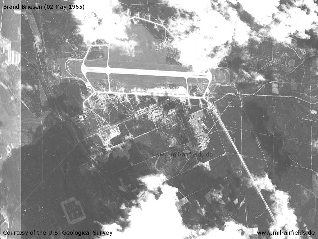 US satellite image of Soviet Brand Briesen Air Base, Germany, 1965