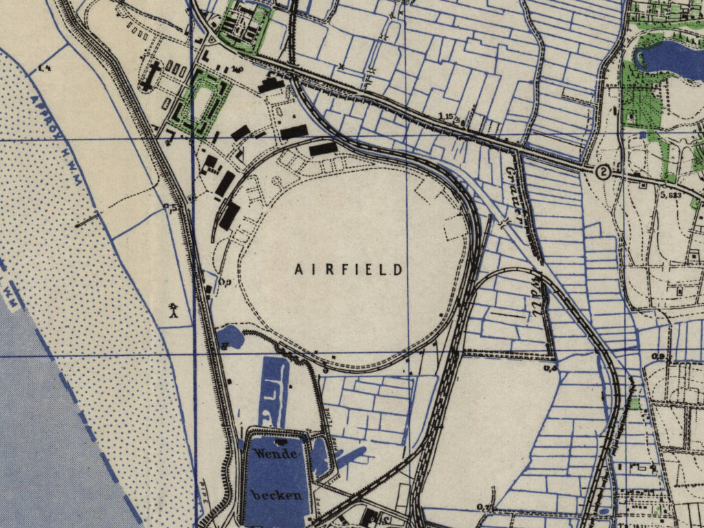 Bremerhaven Army Airfield AAF on a US map 1951