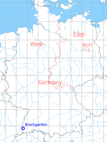 Map with location of Bremgarten Air Base, Germany