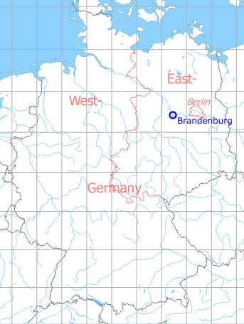 Map with location of Brandenburg Briest Air Base