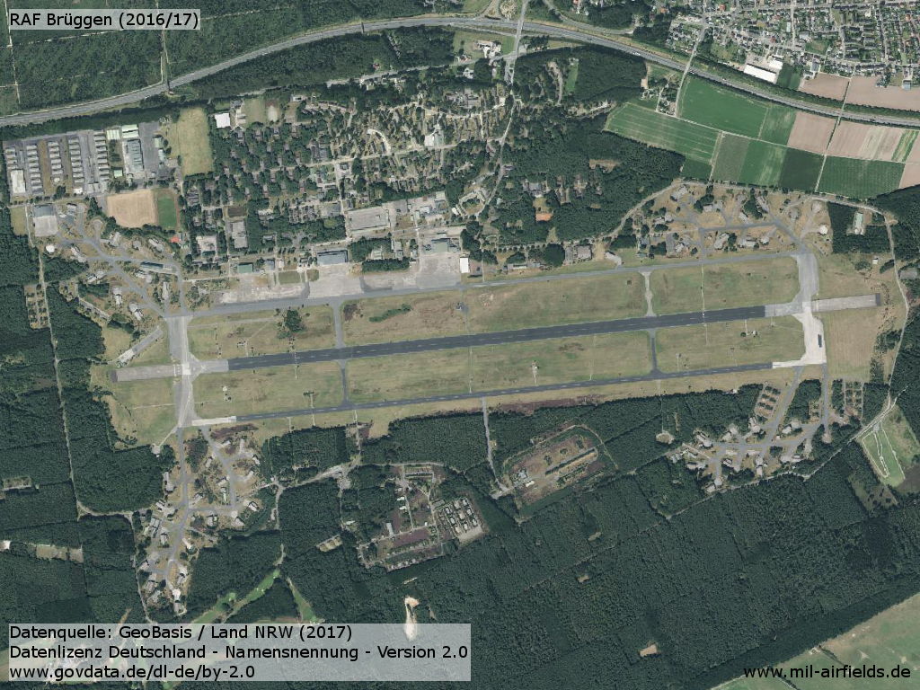 Luftbild ehemaliger Flugplatz Brüggen heute