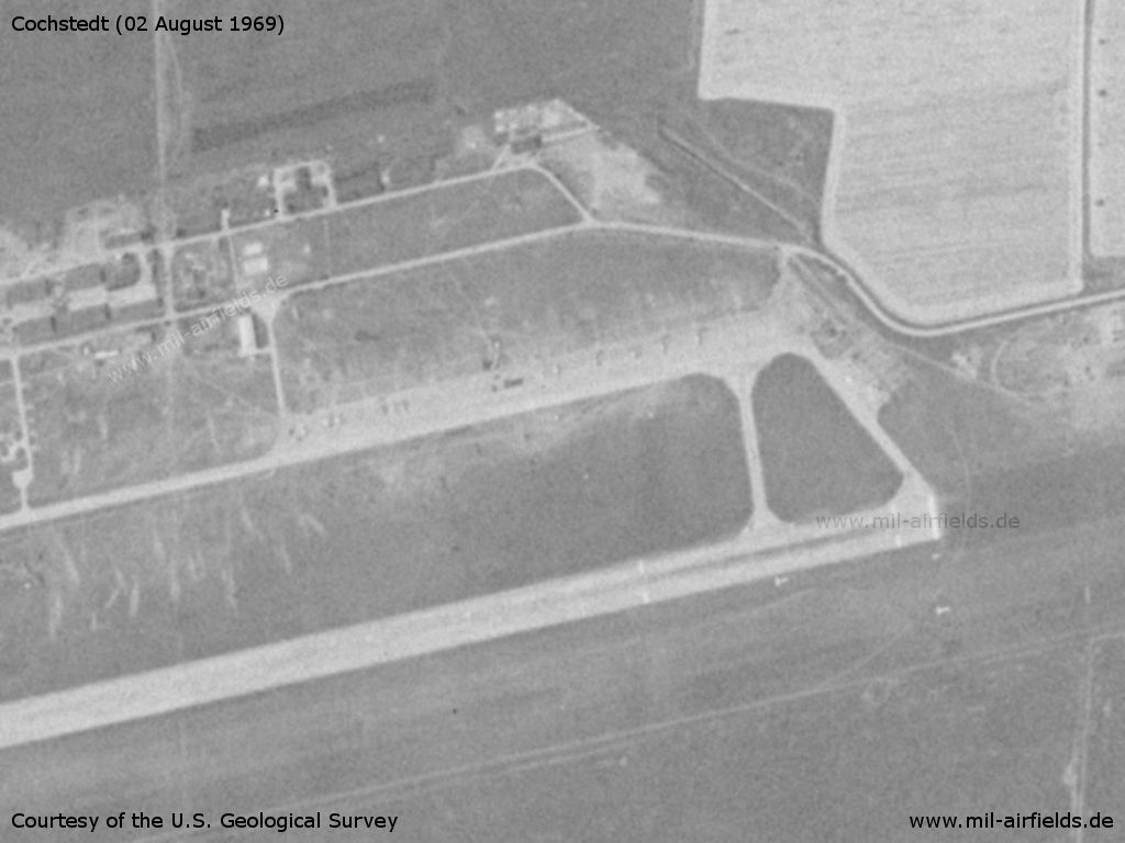 Eastern flight line and begin of runway at Cochstedt, Germany