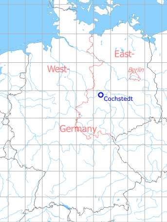 Map with location of Cochstedt Airfield